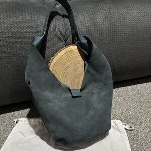 Hammitt Tom Reversible Suede & Leather Shoulder Bag Hobo Tote Purse